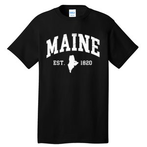 Maine Est 1820 Distressed Worn Design Classic Tall T-Shirt