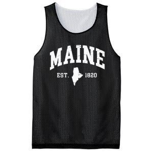 Maine Est 1820 Distressed Worn Design Classic Mesh Reversible Basketball Jersey Tank