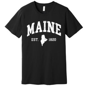 Maine Est 1820 Distressed Worn Design Classic Premium T-Shirt