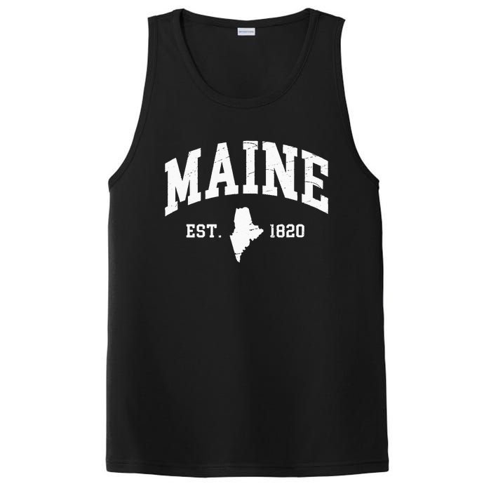 Maine Est 1820 Distressed Worn Design Classic PosiCharge Competitor Tank