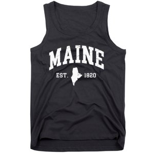 Maine Est 1820 Distressed Worn Design Classic Tank Top