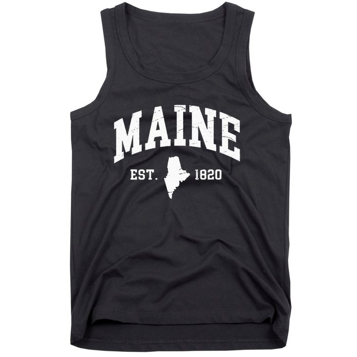 Maine Est 1820 Distressed Worn Design Classic Tank Top