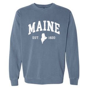 Maine Est 1820 Distressed Worn Design Classic Garment-Dyed Sweatshirt