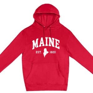 Maine Est 1820 Distressed Worn Design Classic Premium Pullover Hoodie