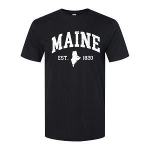 Maine Est 1820 Distressed Worn Design Classic Softstyle CVC T-Shirt