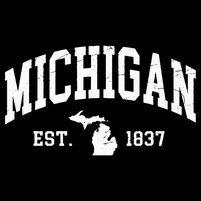 Michigan Est 1837 Distressed Worn Design Classic Tall T-Shirt