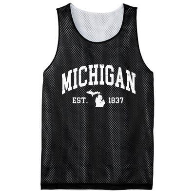 Michigan Est 1837 Distressed Worn Design Classic Mesh Reversible Basketball Jersey Tank