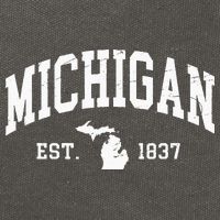 Michigan Est 1837 Distressed Worn Design Classic Cotton Canvas Backpack