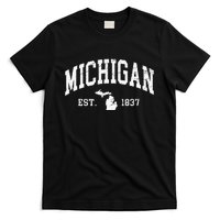 Michigan Est. 1837 Distressed Worn T-Shirt