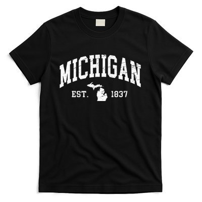 Michigan Est. 1837 Distressed Worn T-Shirt