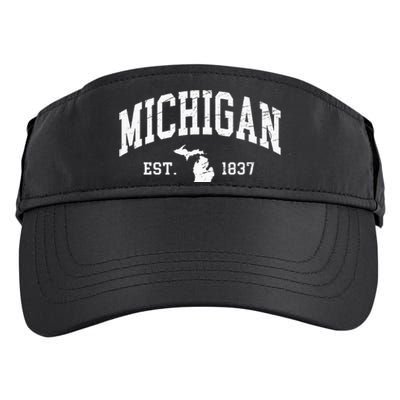 Michigan Est. 1837 Distressed Worn Adult Drive Performance Visor