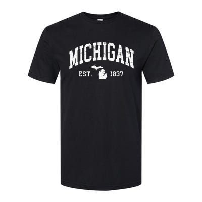 Michigan Est. 1837 Distressed Worn Softstyle® CVC T-Shirt