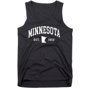 Minnesota Est. 1858 Distressed Worn Classic Tank Top