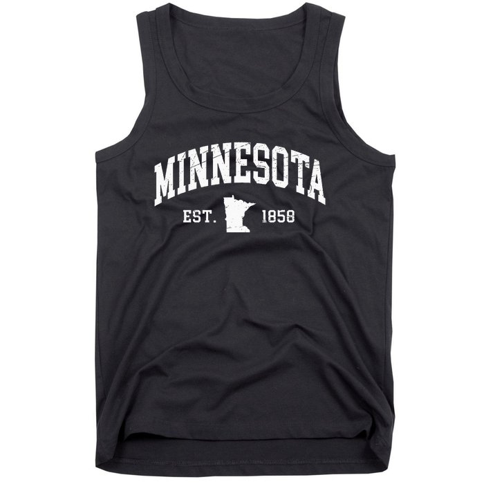 Minnesota Est. 1858 Distressed Worn Classic Tank Top