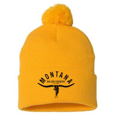 Montana Est. 1889 Vintage Gift Pom Pom 12in Knit Beanie