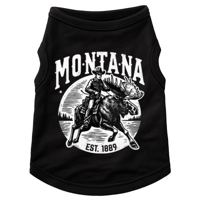 Montana Est. 1889 Cowboy Riding Moose Doggie Tank