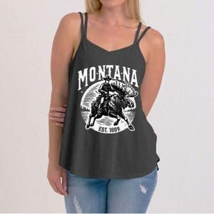 Montana Est. 1889 Cowboy Riding Moose Women's Strappy Tank