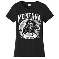 Montana Est. 1889 Cowboy Riding Moose Women's T-Shirt