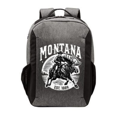 Montana Est. 1889 Cowboy Riding Moose Vector Backpack