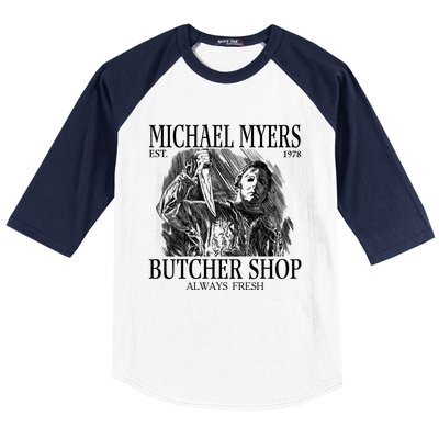 Michael Est 1978 Butcher Shop Always Fresh Horror Baseball Sleeve Shirt