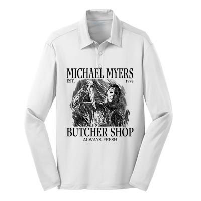 Michael Est 1978 Butcher Shop Always Fresh Horror Silk Touch Performance Long Sleeve Polo