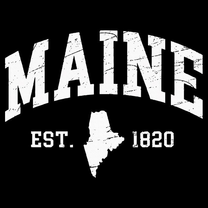 Maine Est. 1820 Distressed Worn Design Classic Impact Tech Backpack