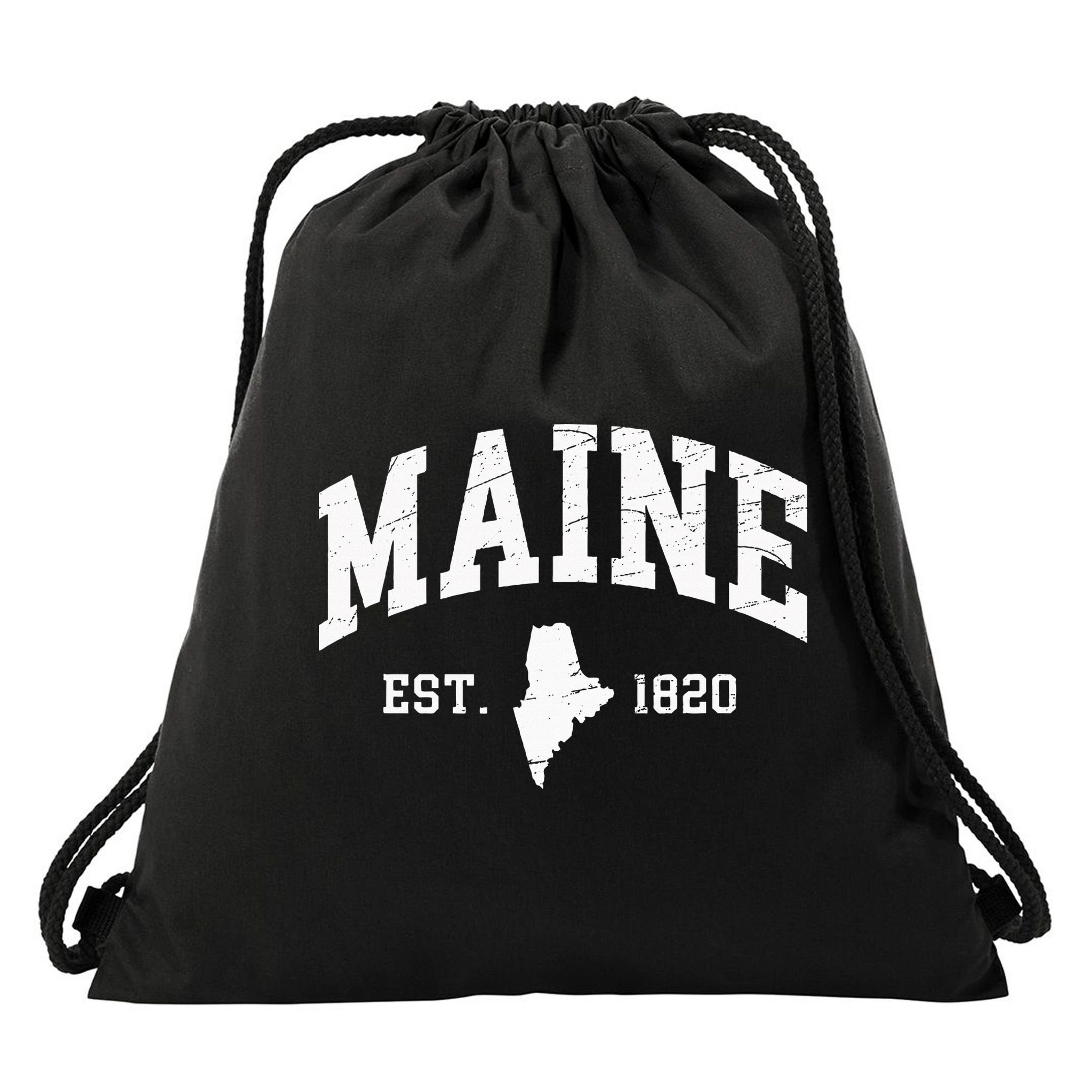 Maine Est. 1820 Distressed Worn Design Classic Drawstring Bag