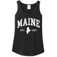 Maine Est. 1820 Distressed Worn Design Classic Ladies Essential Tank