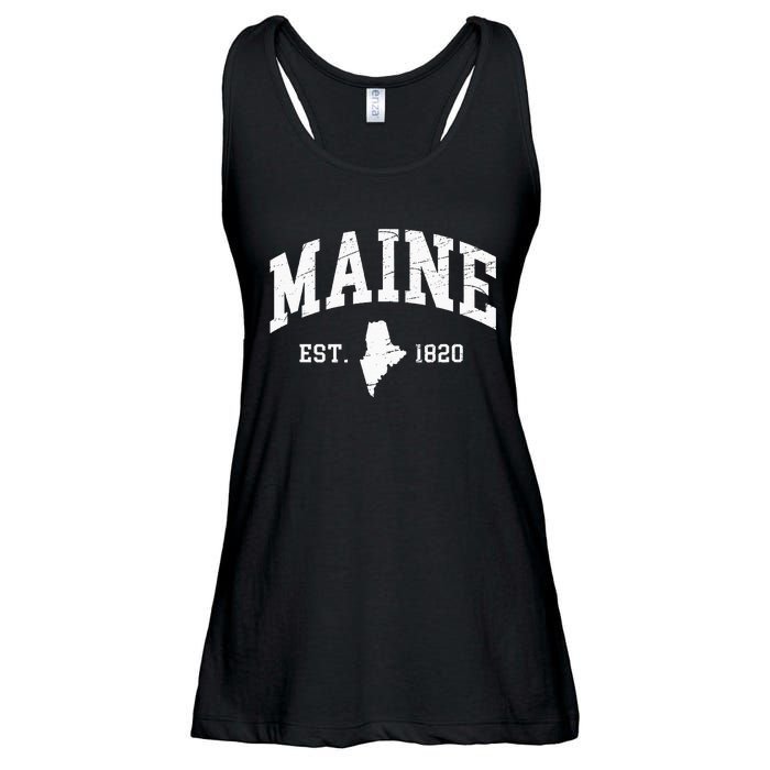 Maine Est. 1820 Distressed Worn Design Classic Ladies Essential Flowy Tank