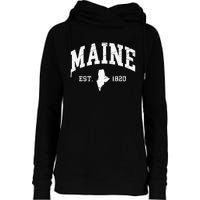 Maine Est. 1820 Distressed Worn Design Classic Womens Funnel Neck Pullover Hood