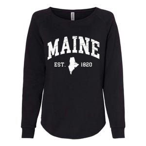 Maine Est. 1820 Distressed Worn Design Classic Womens California Wash Sweatshirt