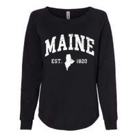 Maine Est. 1820 Distressed Worn Design Classic Womens California Wash Sweatshirt