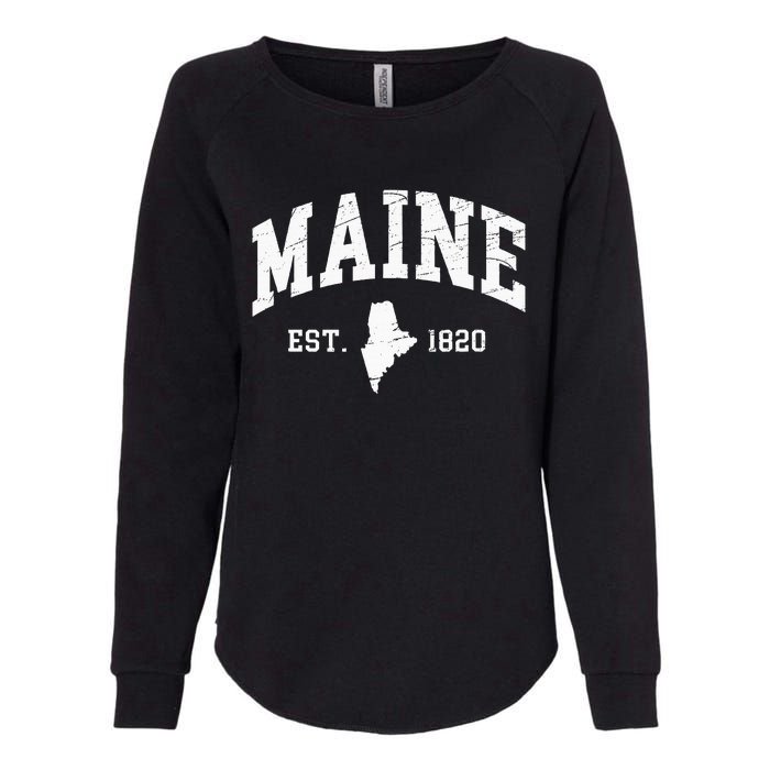 Maine Est. 1820 Distressed Worn Design Classic Womens California Wash Sweatshirt