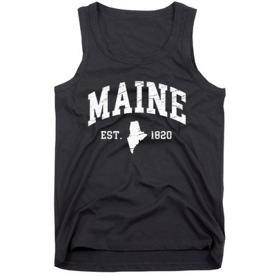 Maine Est. 1820 Distressed Worn Design Classic Tank Top