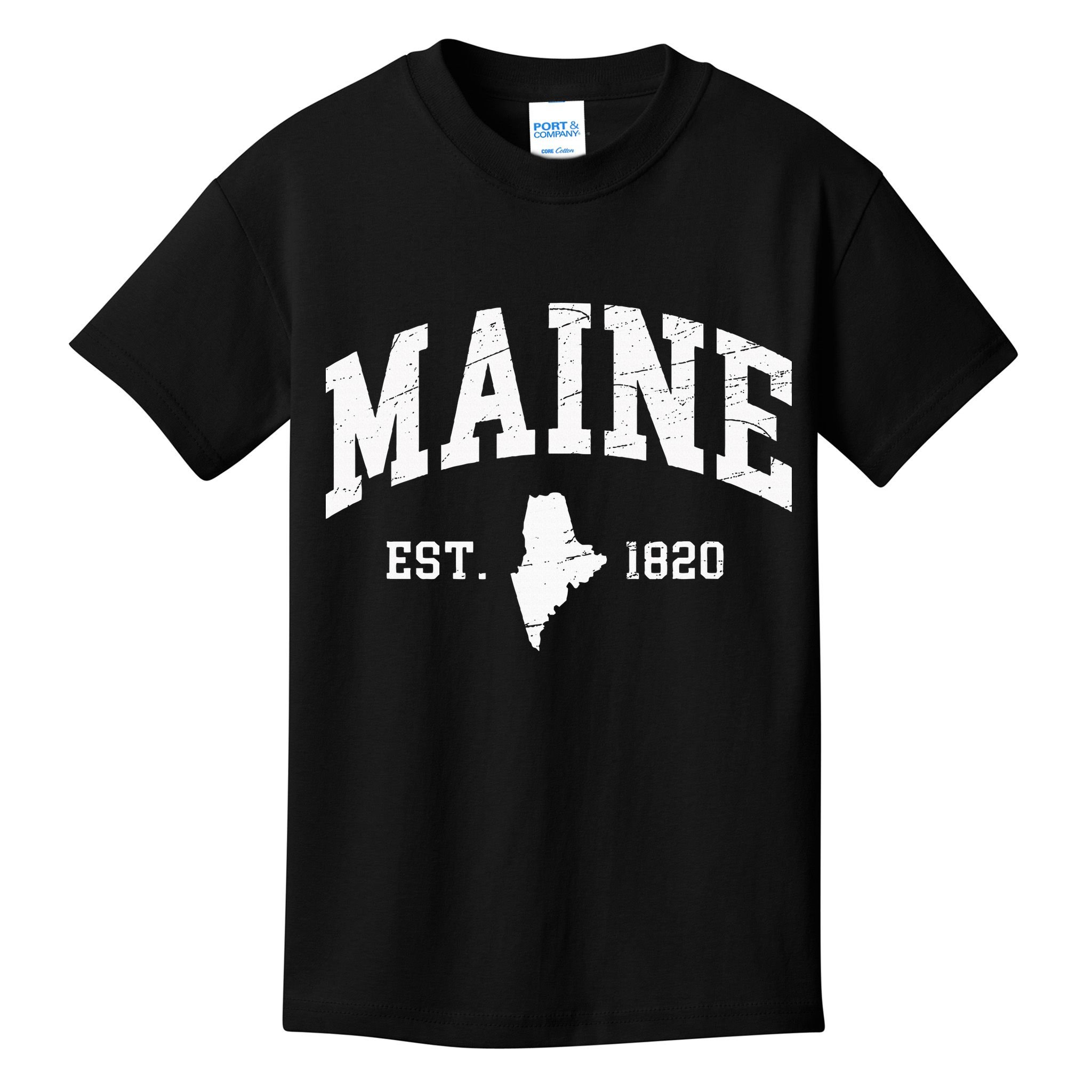 Maine Est. 1820 Distressed Worn Design Classic Kids T-Shirt