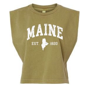 Maine Est. 1820 Distressed Worn Design Classic Garment-Dyed Women's Muscle Tee