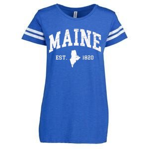 Maine Est. 1820 Distressed Worn Design Classic Enza Ladies Jersey Football T-Shirt