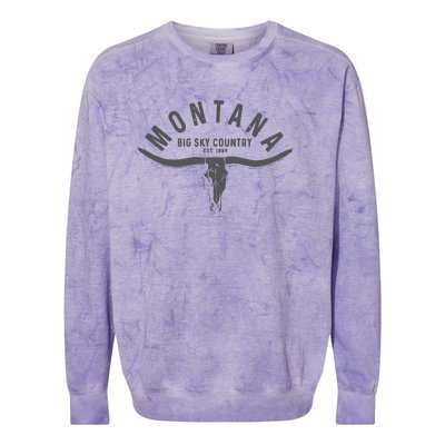 Montana Est 1889 Vintage Gift Colorblast Crewneck Sweatshirt