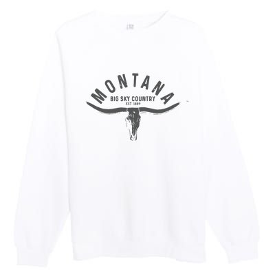 Montana Est 1889 Vintage Gift Premium Crewneck Sweatshirt