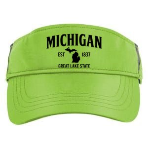 Michigan Est 1837 Great Lake State MI Pride USA Adult Drive Performance Visor