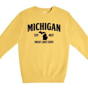 Michigan Est 1837 Great Lake State MI Pride USA Premium Crewneck Sweatshirt