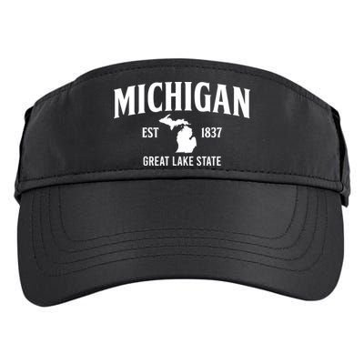 Michigan Est 1837 Great Lake State MI Pride USA Adult Drive Performance Visor