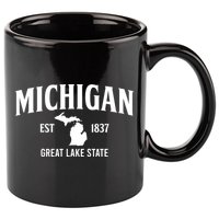 Michigan Est 1837 Great Lake State MI Pride USA 11oz C Handle Ceramic Mug