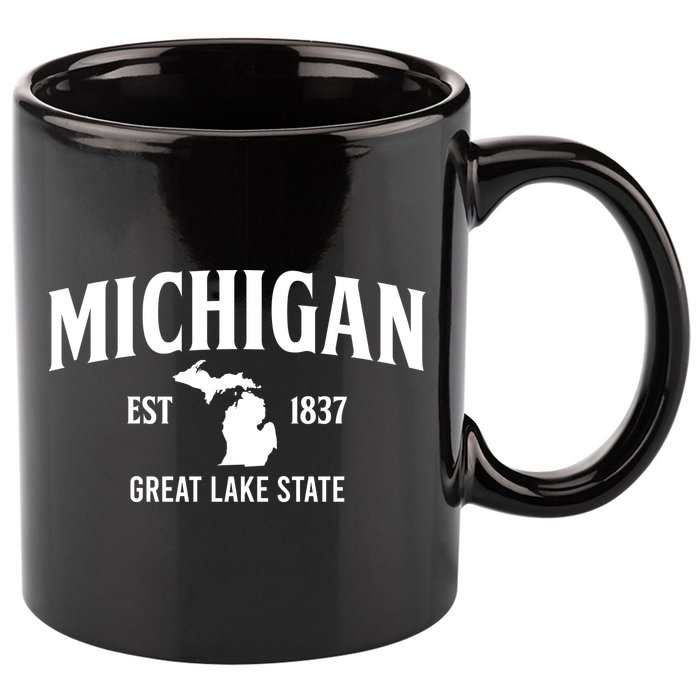 Michigan Est 1837 Great Lake State MI Pride USA 11oz C Handle Ceramic Mug
