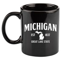 Michigan Est 1837 Great Lake State MI Pride USA 11oz C Handle Ceramic Mug