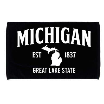 Michigan Est 1837 Great Lake State MI Pride USA Microfiber Hand Towel