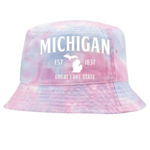 Michigan Est 1837 Great Lake State MI Pride USA Tie-Dyed Bucket Hat