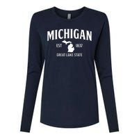 Michigan Est 1837 Great Lake State MI Pride USA Womens Cotton Relaxed Long Sleeve T-Shirt