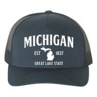 Michigan Est 1837 Great Lake State MI Pride USA Yupoong Adult 5-Panel Trucker Hat