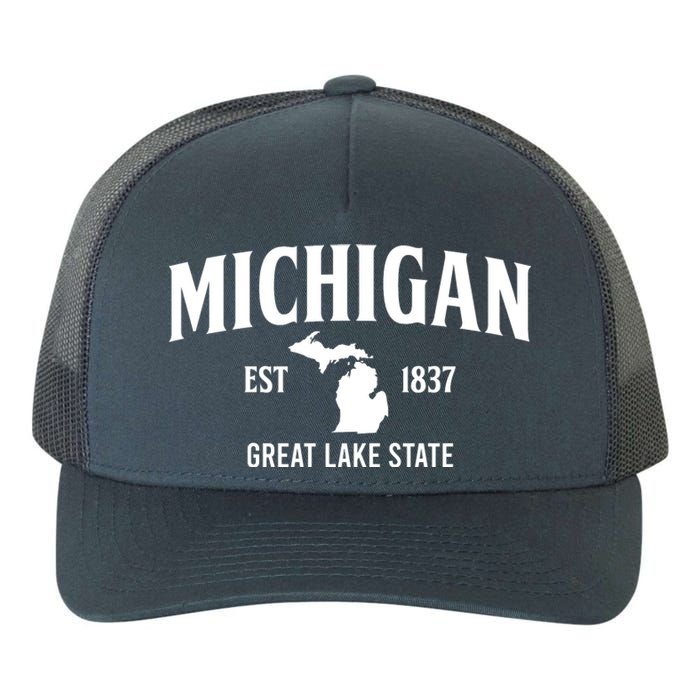 Michigan Est 1837 Great Lake State MI Pride USA Yupoong Adult 5-Panel Trucker Hat